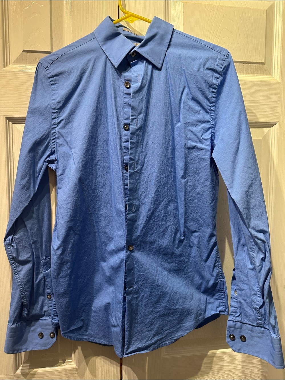 Classic Men's Blue Button-Down Dress Shirt